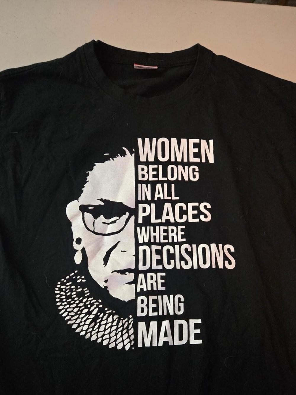 BoredWalk RBG Ruth Bader Ginsburg Feminist Quote Black Graphic Tee Shirt Size XL